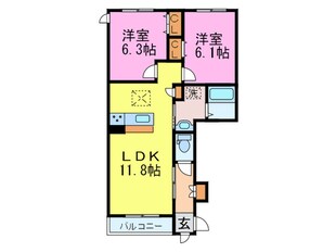 ドミール五月が丘の物件間取画像